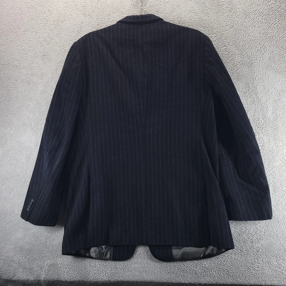 Banana Republic Blazer Mens 46R Black Pinstripe Sport Coat Jacket Corduroy 44291